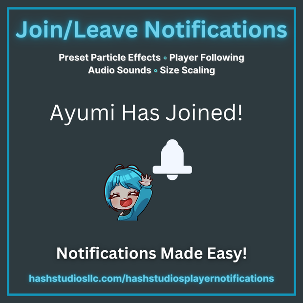 Hash Studios Player Notifications / ハッシュ・スタジオズ・プレイヤー・ノーティフィケーションズ [UdonSharp] [SDK3]