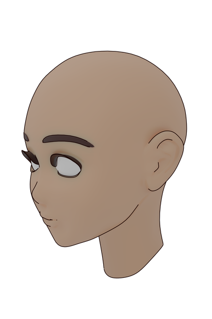【モデルデータ】3Dキャラクターのベースメッシュ【顔編】