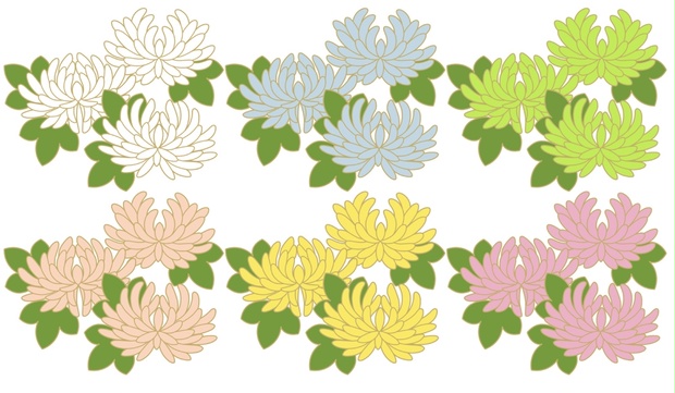 菊イラスト素材4 花百姿 Booth