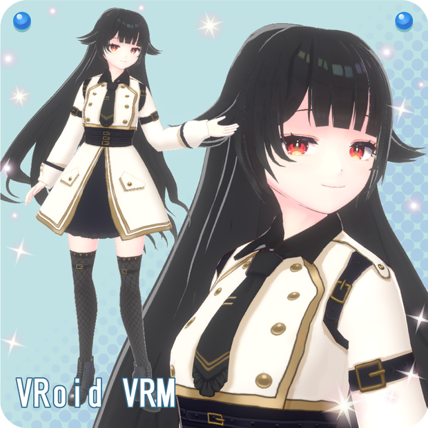 【VroidVRM】ミリタリーワンピース2【Military dress2】