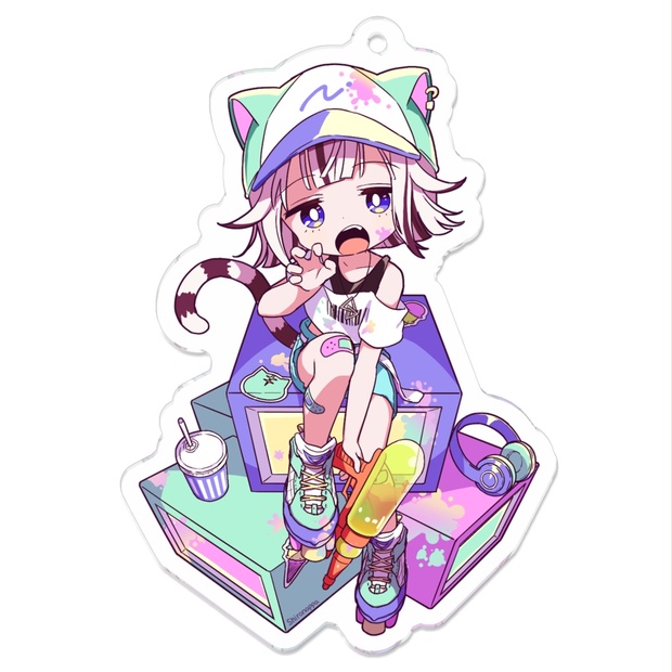 コロコロと可愛いべージュ×白トラちゃんのキーホルダー f29f6ae3-7c72-4aa4-b254-