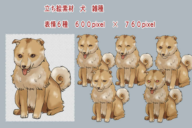 立ち絵　犬　動物　素材