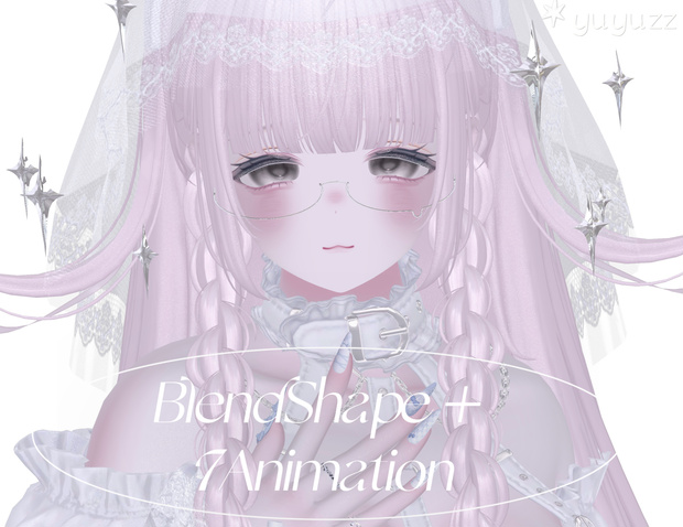 VRCHAT-エク - Eku1(捏脸和7个表情)-Face-BlendShape+ 7Animation