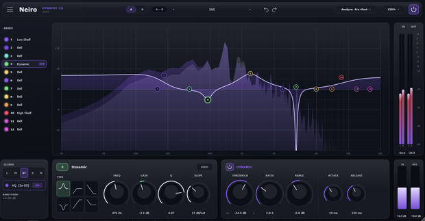 ミックスもOBS音声も『直感的に』『1台で』 Neiro Dynamic EQ — 12-Band Dynamic Parametric EQ