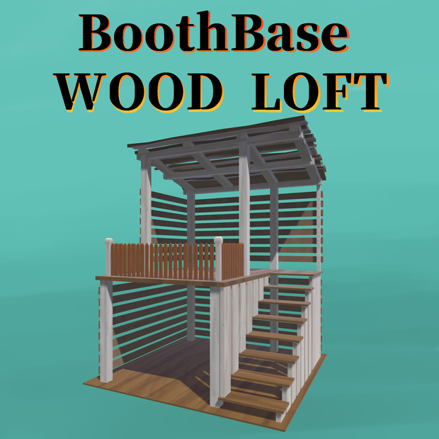 【Vket向けモデル】BoothBase：Wood Loft｜ 木造二階建てブースモデル