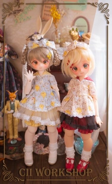 【即納】「ビンテージ・ひよこ」 お洋服６点セット for MDD/Kumako用