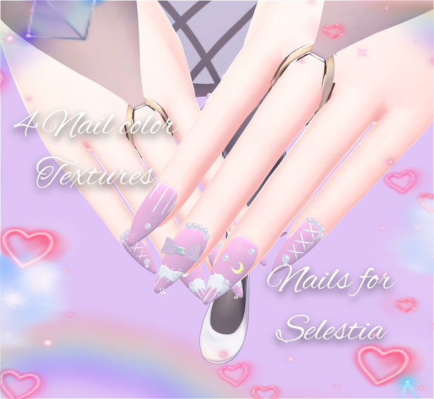 Pastel Nails for Selestia and Kikyo [セレスティアちゃん用] [ 桔梗用]