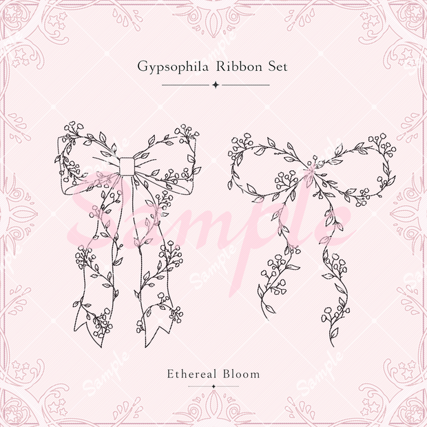 tattoo texture【Gypsophila Ribbon Set】