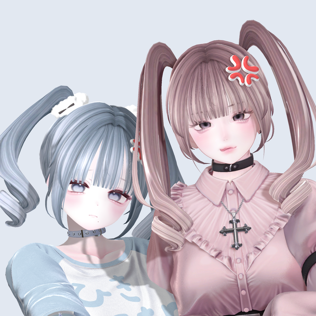 ツインテール Twintails【7アバター対応/VRC Hair】