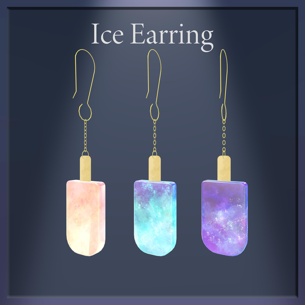 【PB対応】アイスイヤリング | Ice Earring【VRChat想定】