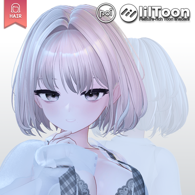 bobbed hair 【VRC Hair】【13アバター対応】
