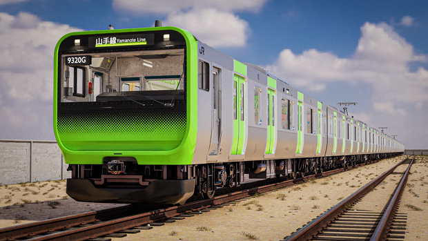  操作可能な列車 日本 山手線 E235系 3Dモデル / Rigged Train Japanese Yamanote E235 Series