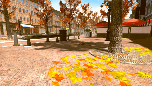 walking on fallen leaves