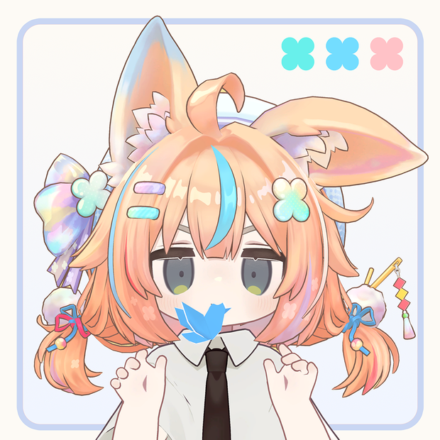 折り紙狐【13アバター対応 / 3D髪型】