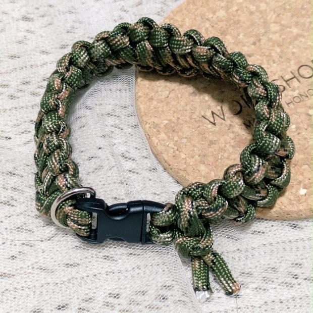 パラコード 少い ブレスレット【お守り】ガーネット No.982 