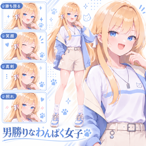 【立ち絵素材311】男勝りなわんぱく女子
