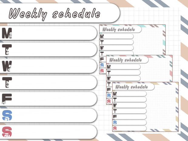 【フリー素材】weeklyschedule【スケジュール表】