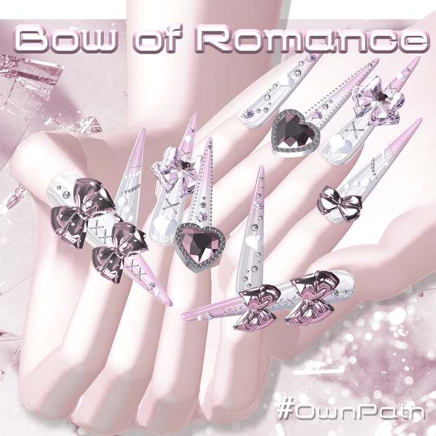 【20アバター対応】Bow of Romance long Nail【MA対応】