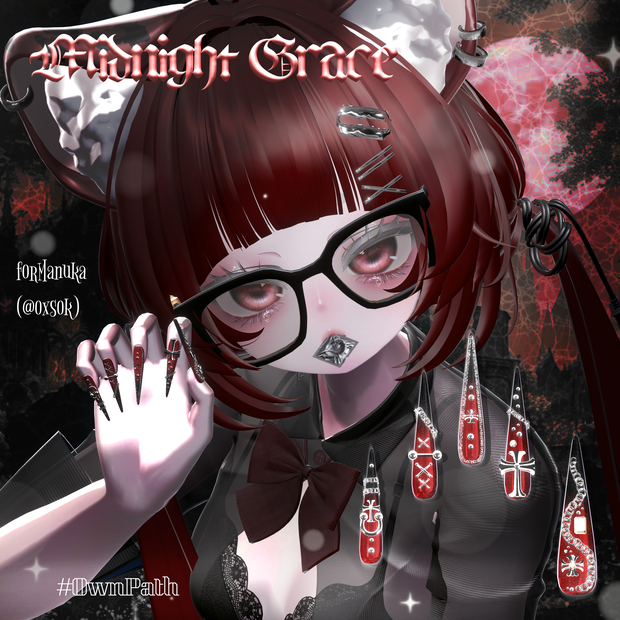 【19アバター対応】Midnight Grace long Nail【MA対応】