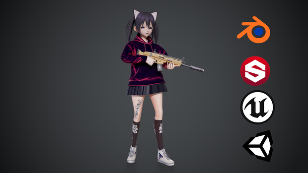 Anime character VR Model