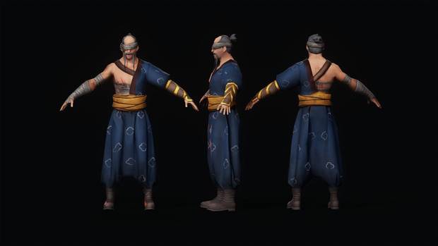 Oyagi Japanese Warrior character Game Ready