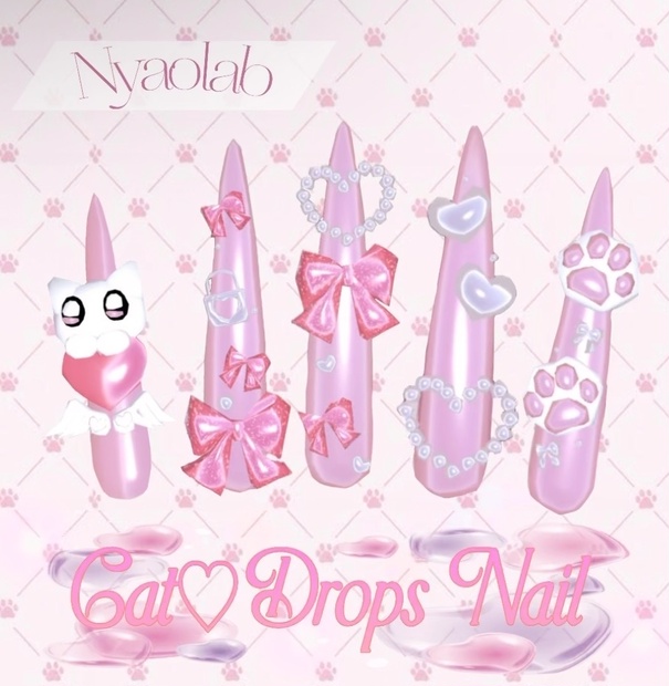 【Milfy対応】Cat♡Drops Nail~ちゅるん肉球ネイル【MA対応】