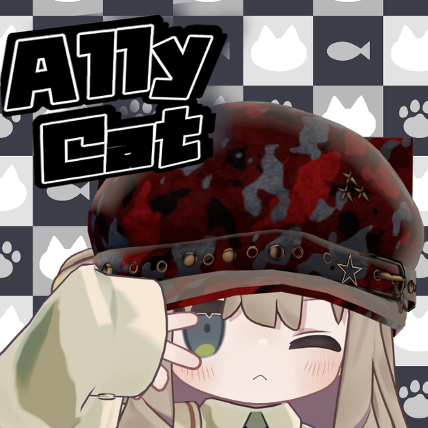【VRChat想定】5アバター対応！猫耳キャスケット『Ally Cat PUNK』- キプフェル対応 -