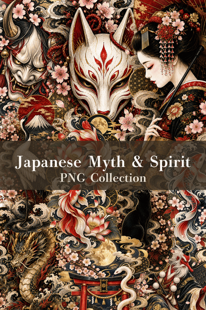 Japanese Myth & Spirit PNG Collection