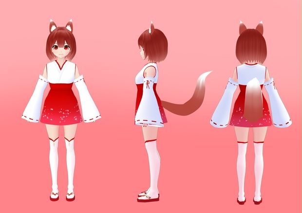 Vroidvrmモデル Kitsune Amerynnn Booth