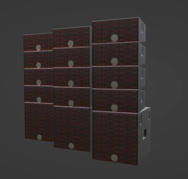 Stage Speaker Set - Game Ready - Low Poly