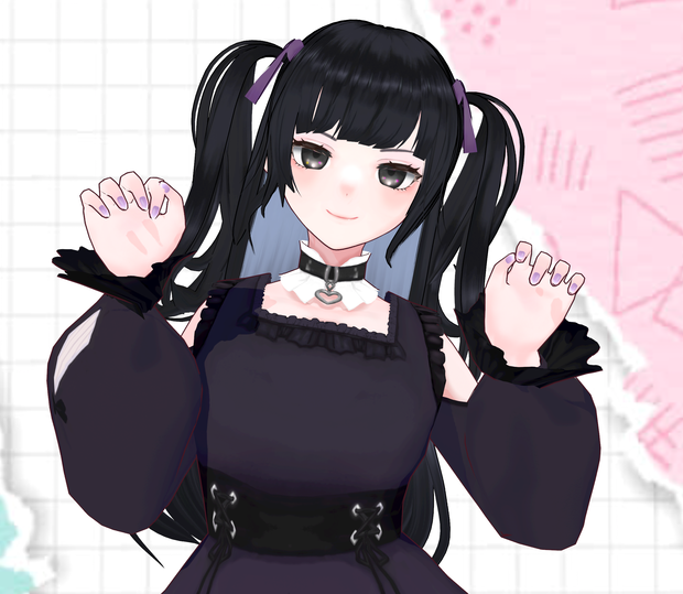 【限定1点】黒髪黒目ゴシック×地雷ミックス少女【販売終了】