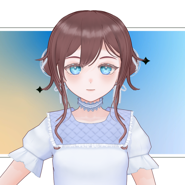 【限定1点】【3D model adopt】レースおだんごヘアの少女【販売終了】