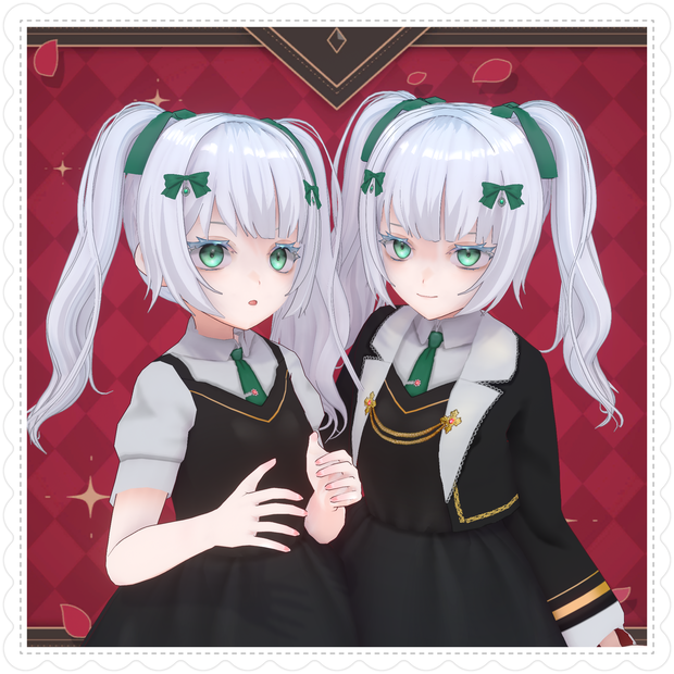 【限定1点】【3D model adopt & copyright transfer】魔法学園の双子姉妹 3Dモデル【販売終了】