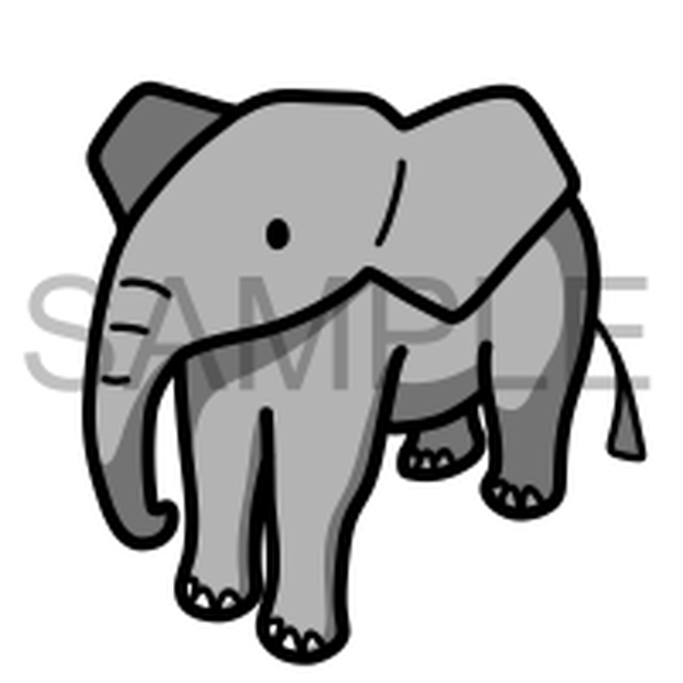 SNS用アイコン_動物_象（画像素材としても利用可能）