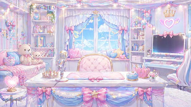 VTuber向けお部屋素材制作｜配信背景や世界観部屋を作成します