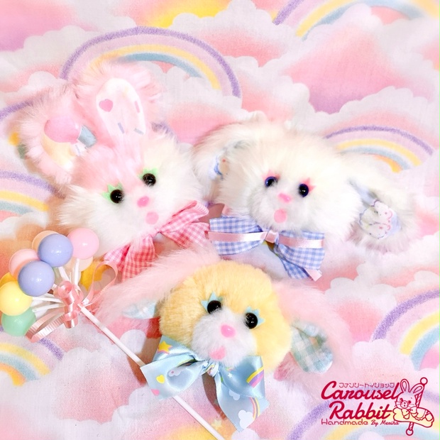 フェイスブローチ⭐︎Fancy Bunny - ファンシートイショップ♡Carousel Rabbit - BOOTH