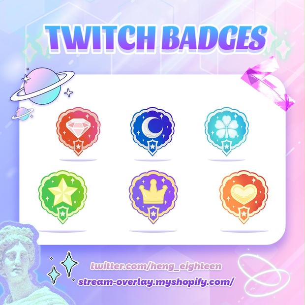 【Twitch badges】Medal Livestream Badges - VTuber Stream Shop - BOOTH