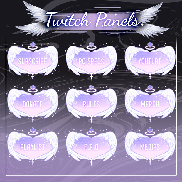 【Twitch Panels】Angel Twitch Panels | Panels, Twitch Panels, Youtube Panels, Tiktok Panels