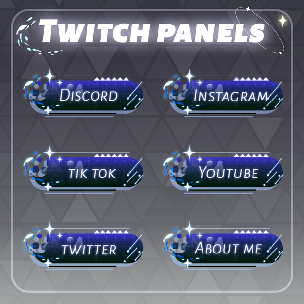 【Twitch Panels】Blue starry sky Twitch Panels | Panels, Twitch Panels, Youtube Panels, Tiktok Panels