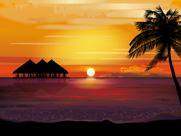 南の島の夕暮れ