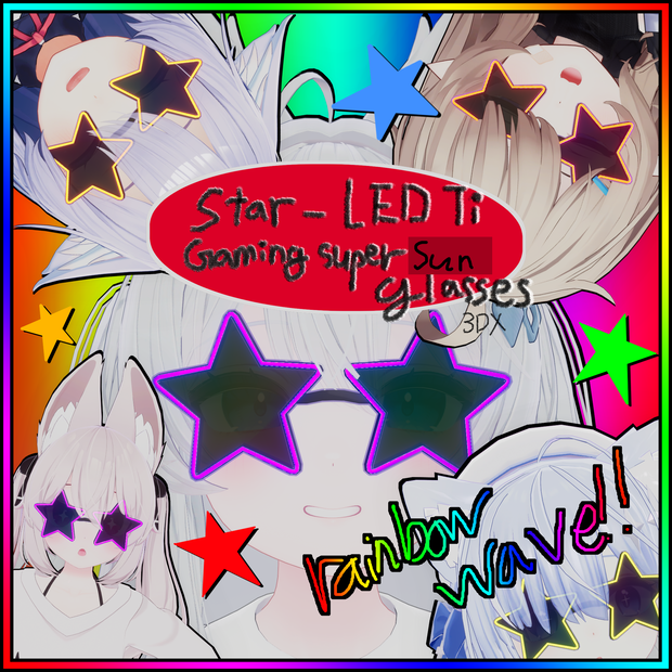 [VRchat] Rainbow LEDstar sunglasses