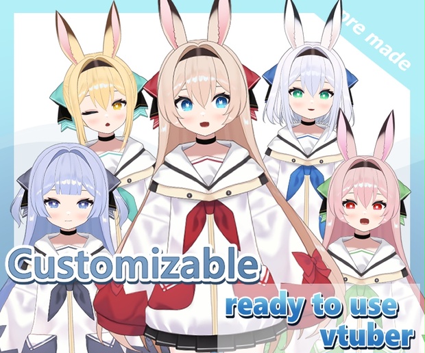 【Customizable】Vtuberモデル/入門編!うさ耳の女の子