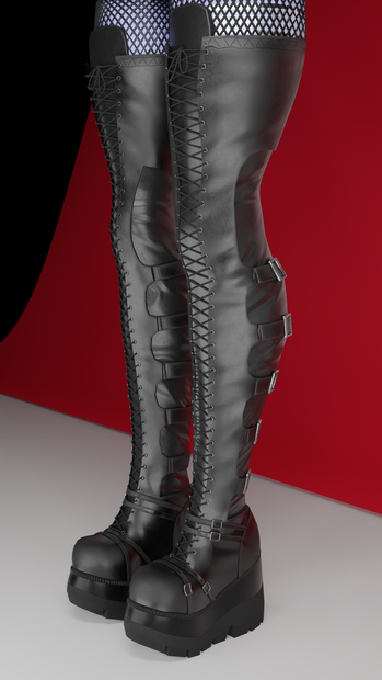 Thigh high goth boots
