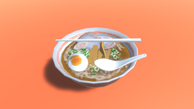 ラーメン3Dモデル - Japanese food Ramen 3D model