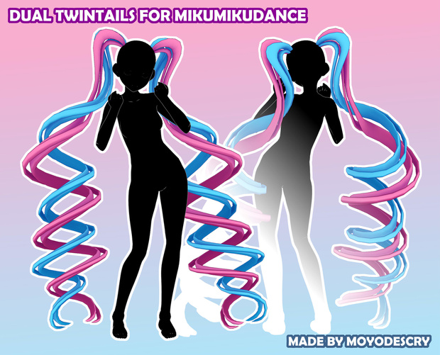 【MMD髪】Dual Twintails