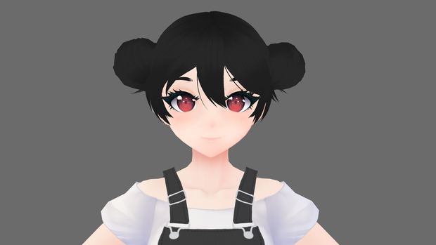 【Vroid】Twin buns hair