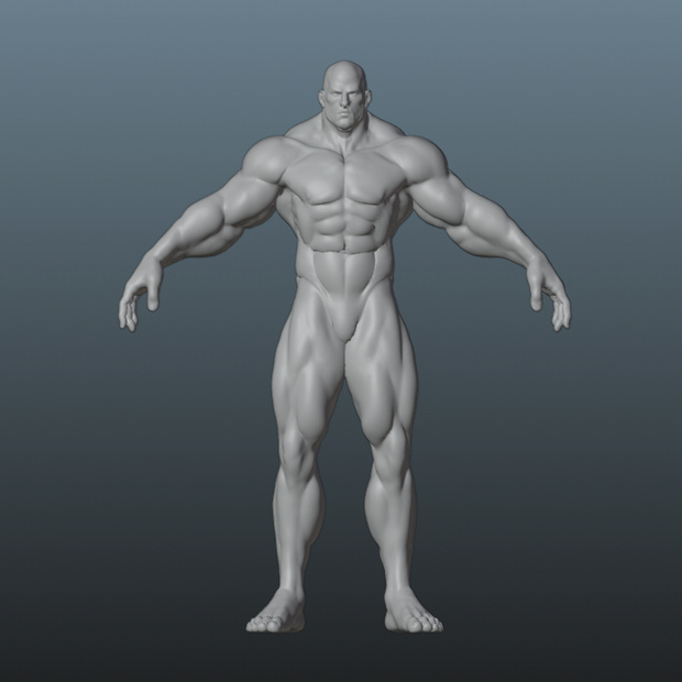 3d 筋肉　素体　キャラクター　男　メッシュ　人　人体