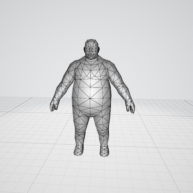 3d 肥満　体　男　キャラクター　大男　脂肪　人　人体　