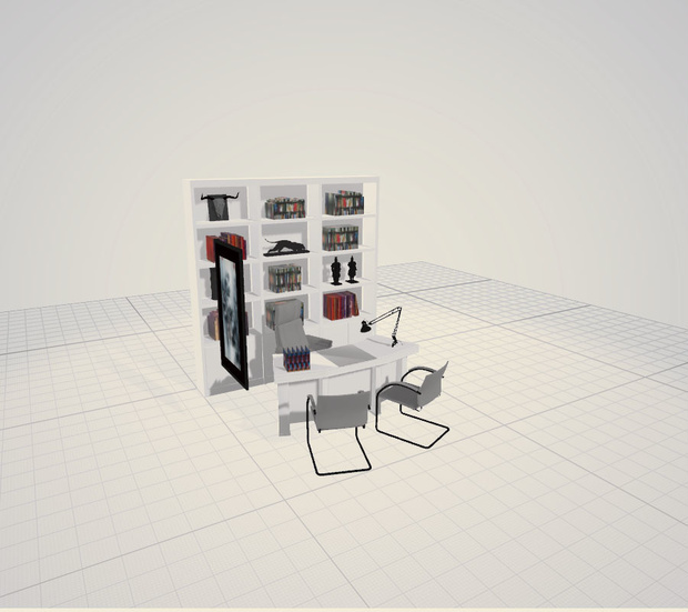 3dモデル　家具　イス　テーブル　本