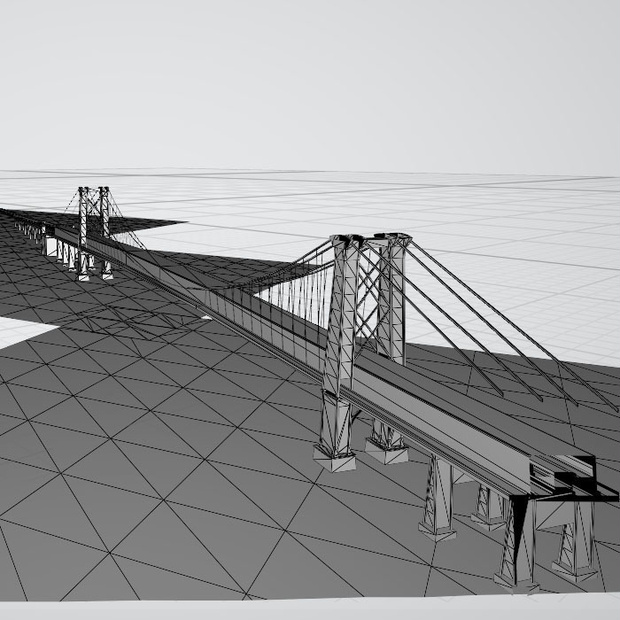 3dモデル　吊り橋　橋